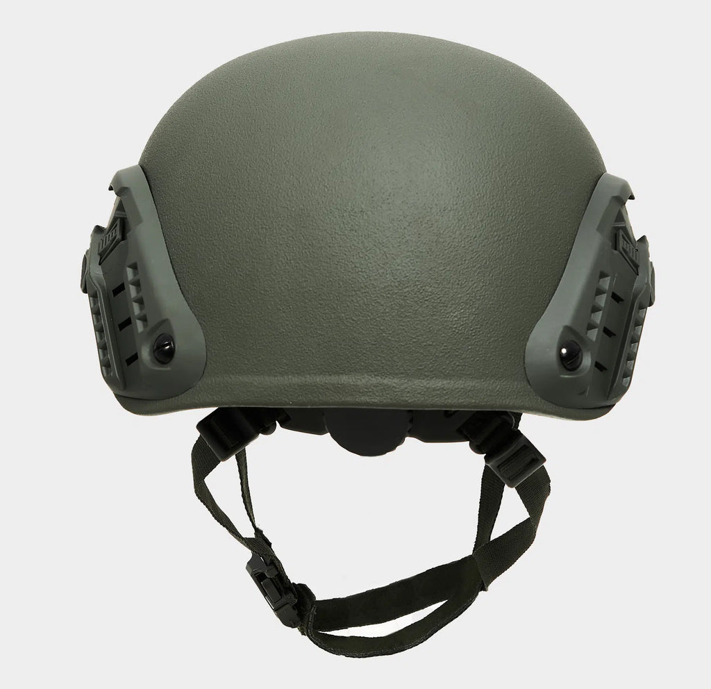 Special Mission High Cut Level 3A Ballistic Helmet OD Green — angled view — Ace Link Armor