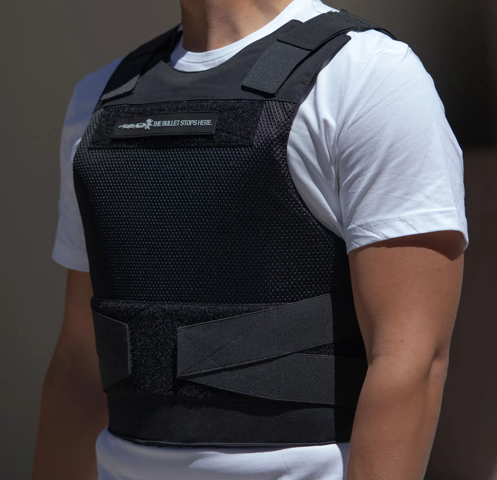 Spectre Vest sizing illustration — Level IIIA concealable body armor fit guide — Ace Link Armor