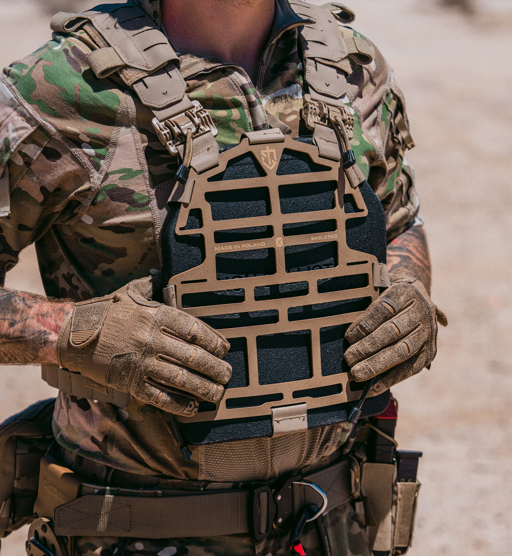 Weighted Training Plate for Plate Carrier — worn view — Ace Link Armor