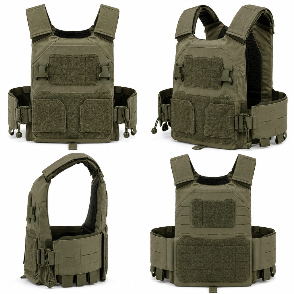 Warfighter Plate Carrier Ranger Green — front view — Ace Link Armor