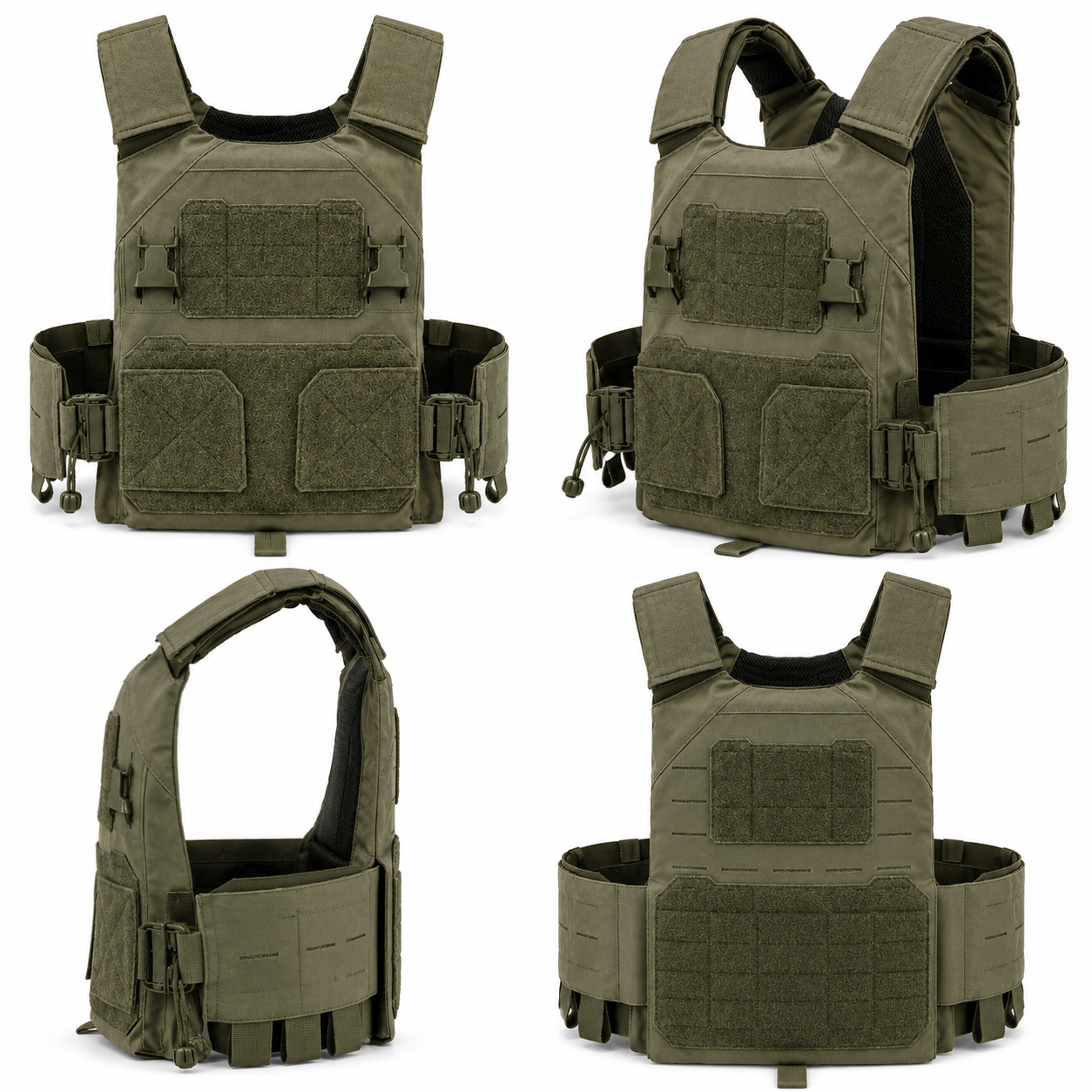 Warfighter Plate Carrier Ranger Green — front view — Ace Link Armor