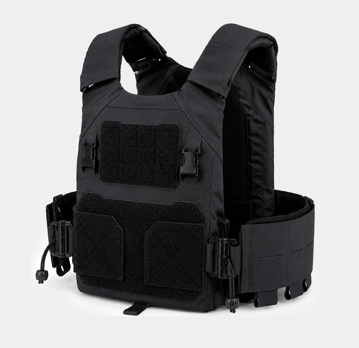 Warfighter Plate Carrier Black — front view — Ace Link Armor