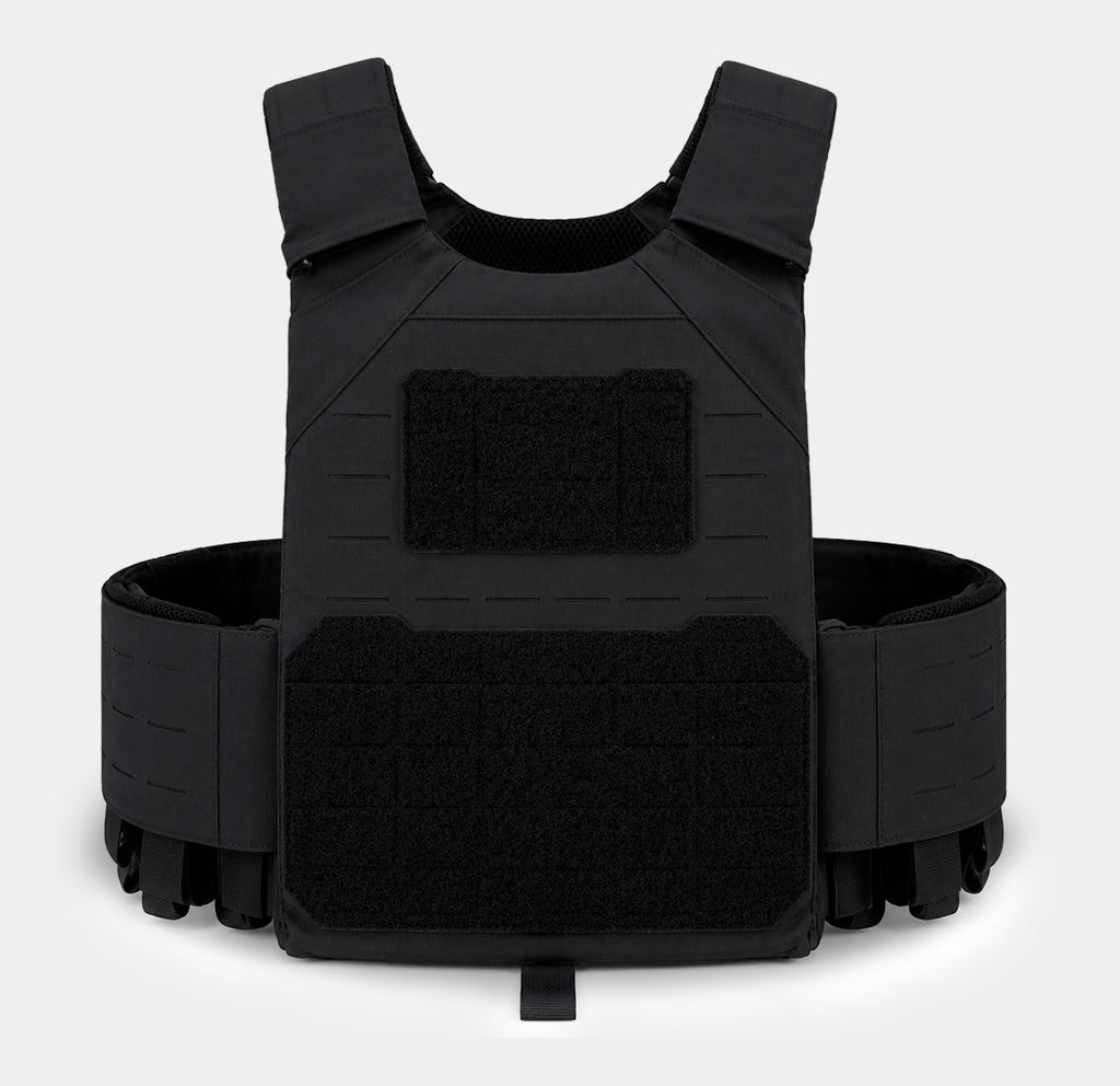 Warfighter Plate Carrier Black — side view — Ace Link Armor