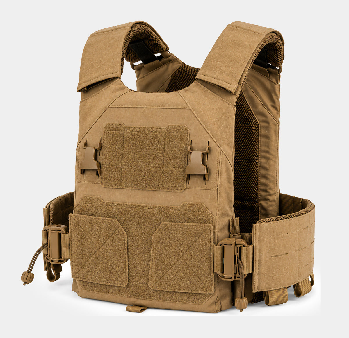 Warfighter Plate Carrier Tan — front view — Ace Link Armor